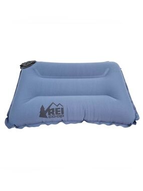REI Coop Camp Dreamer Blue Inflatable Camping Pillow with Sleeve Size Large